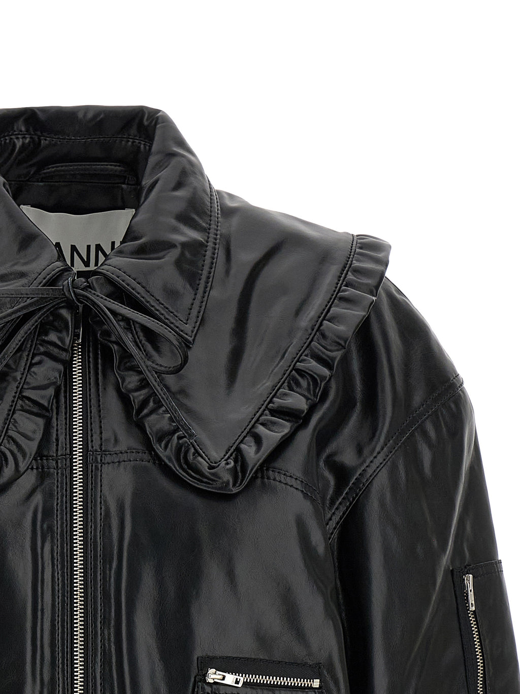 Black Leather Bomber