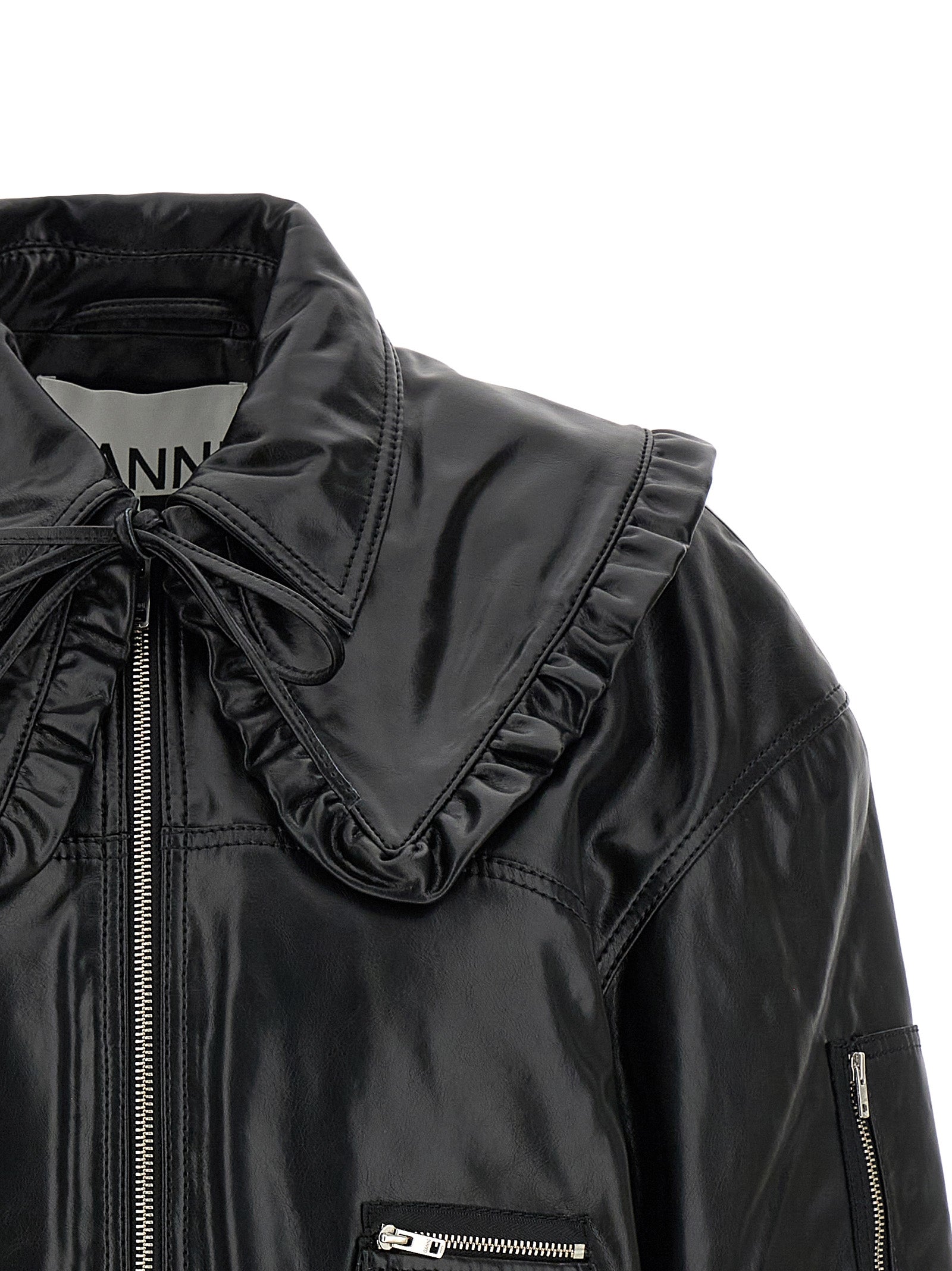 Black Leather Bomber