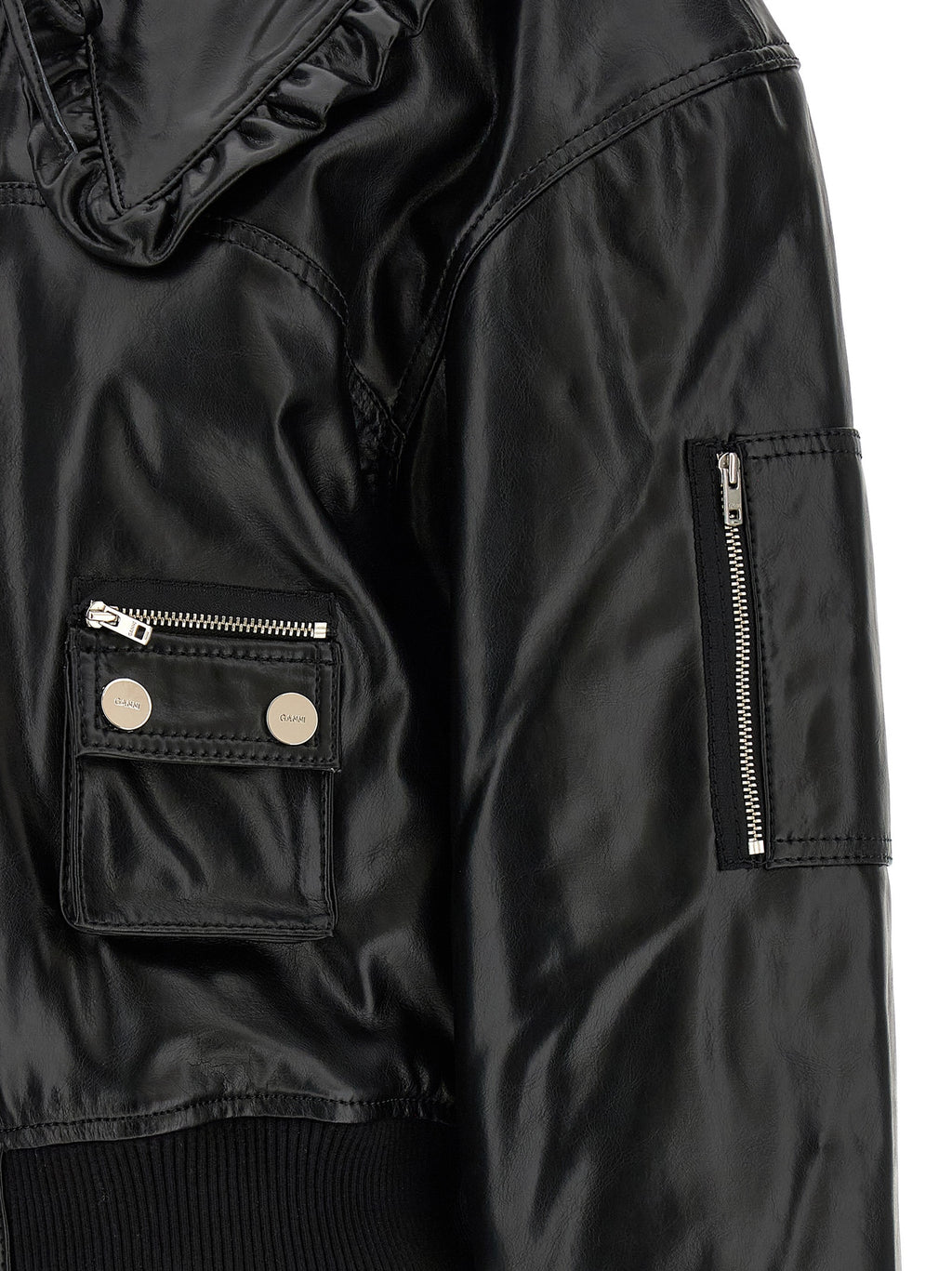 Black Leather Bomber