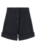 Blue Cotton Bermuda Shorts