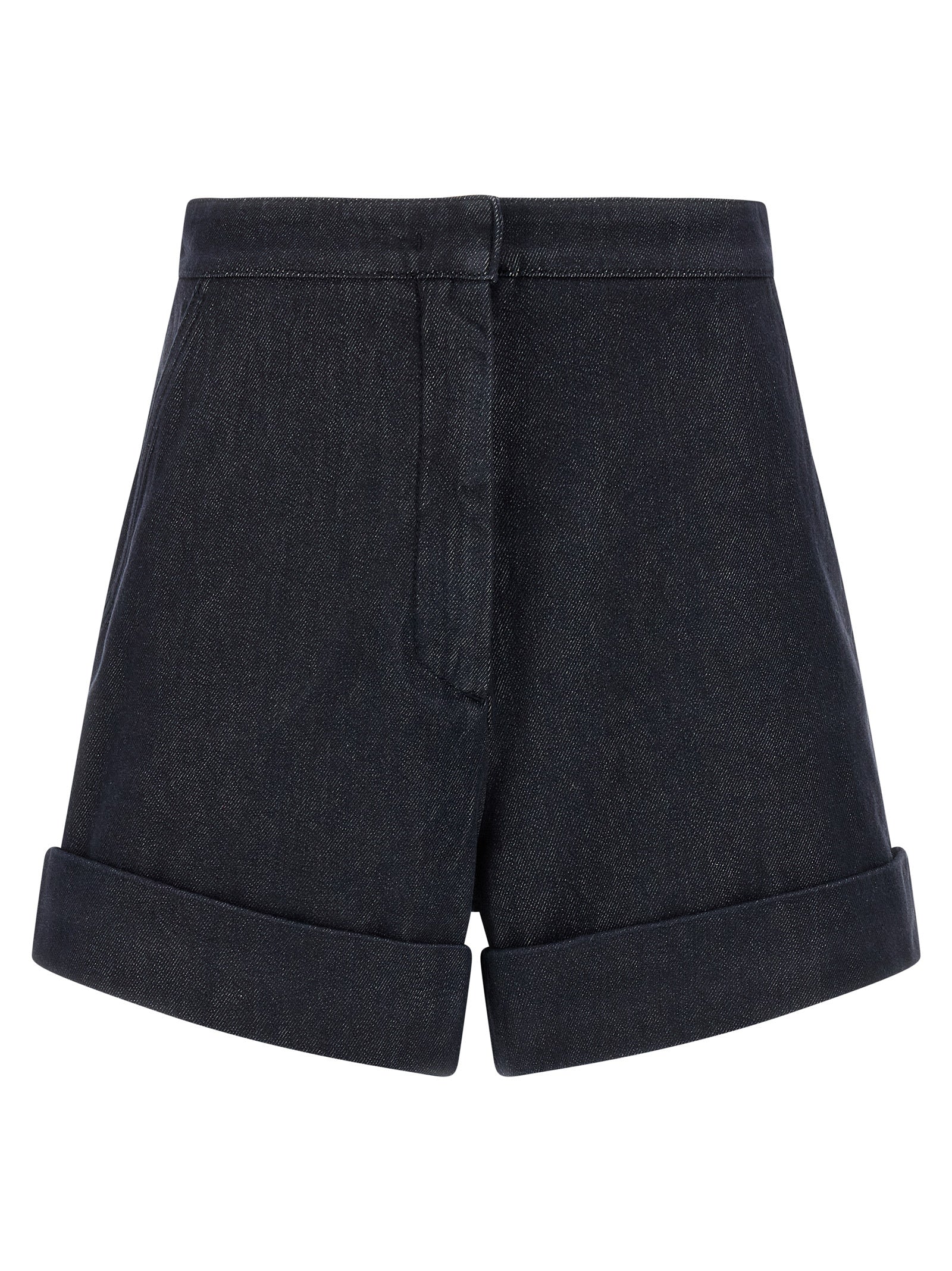Blue Cotton Bermuda Shorts