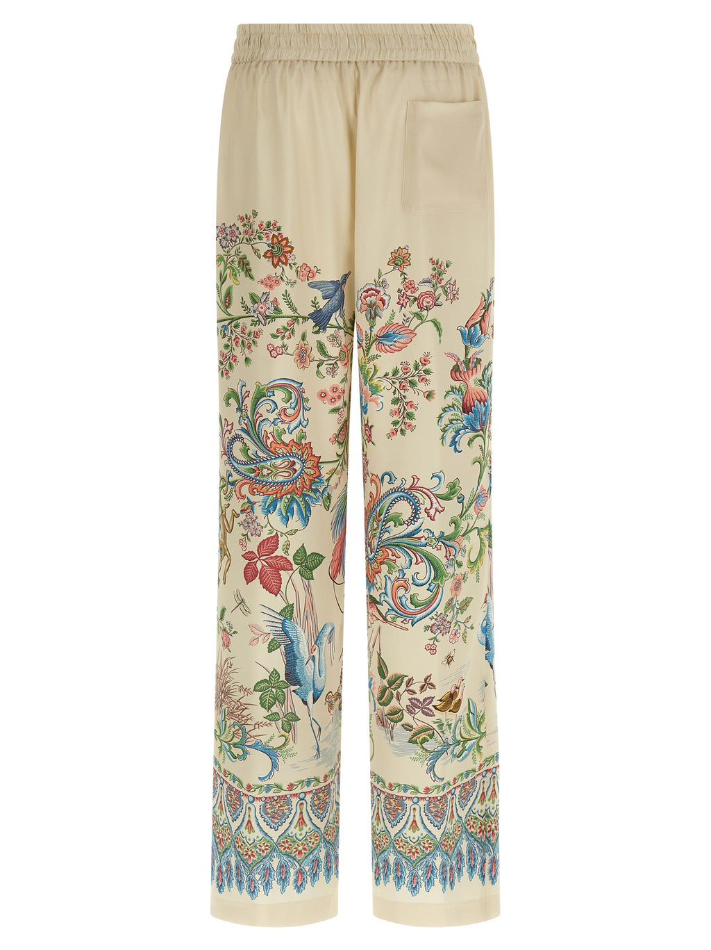 Beige Polyester Casual Pants