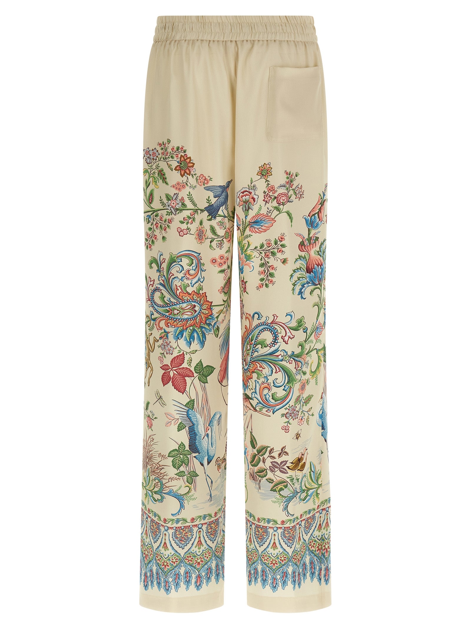Beige Polyester Casual Pants