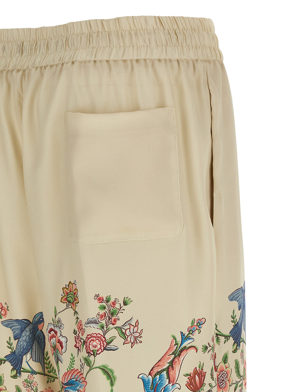 Beige Polyester Casual Pants