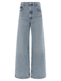 Blue Cotton Tapered Jeans