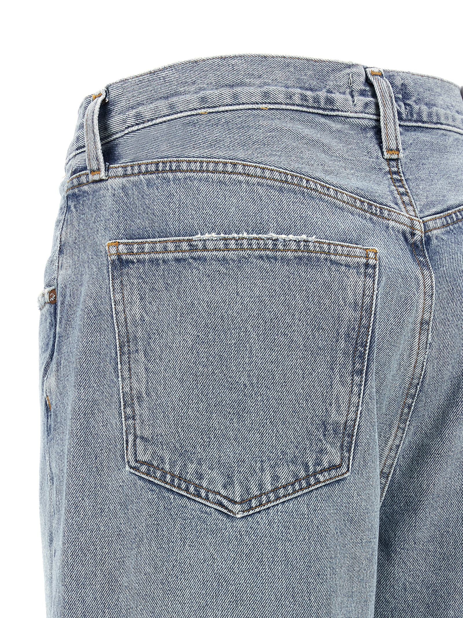 Blue Cotton Tapered Jeans