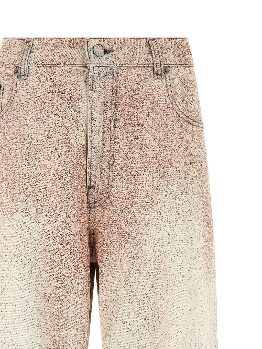 Gray Cotton Straight-Leg Jeans