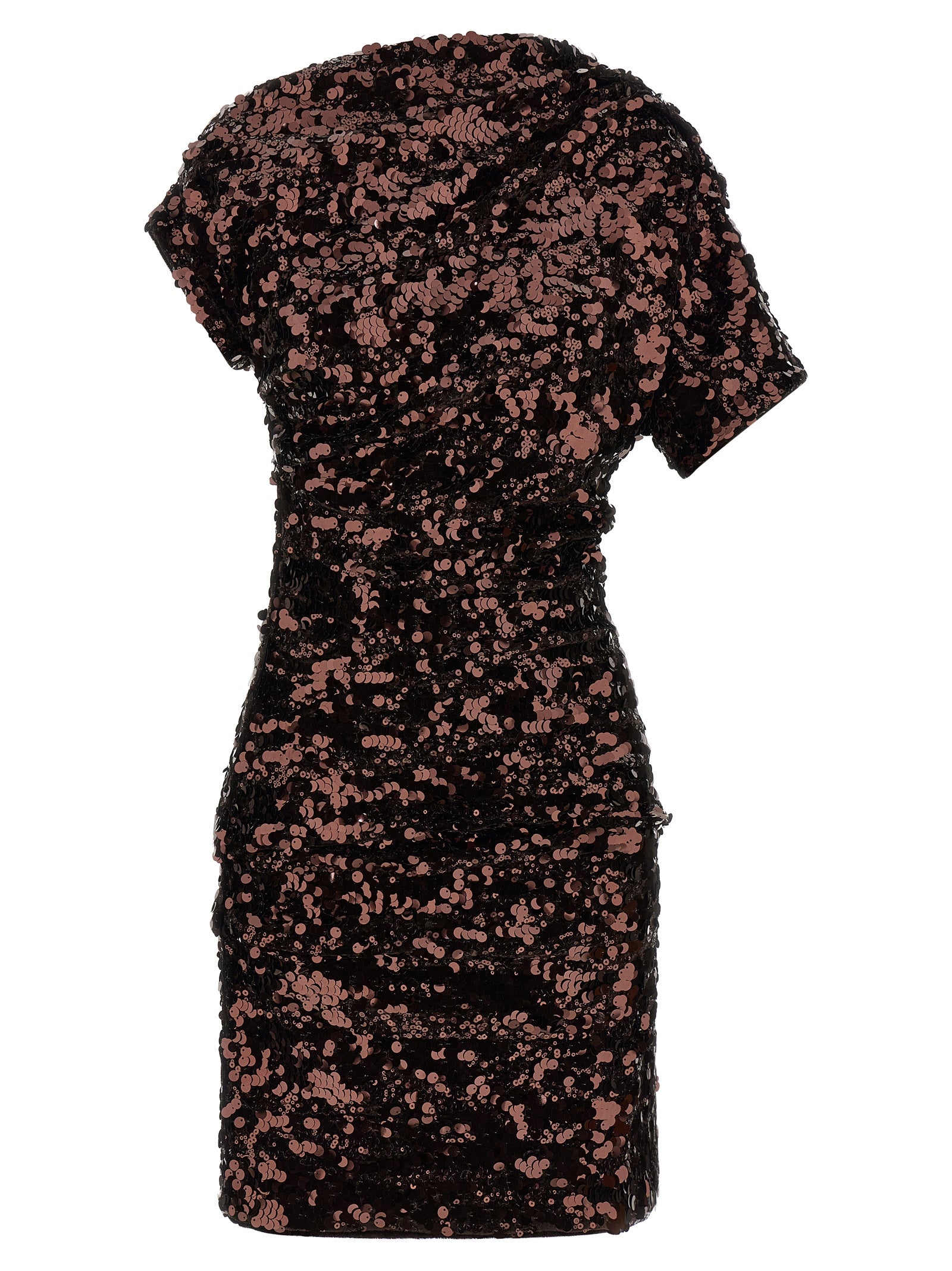 Brown Polyester Short Dress