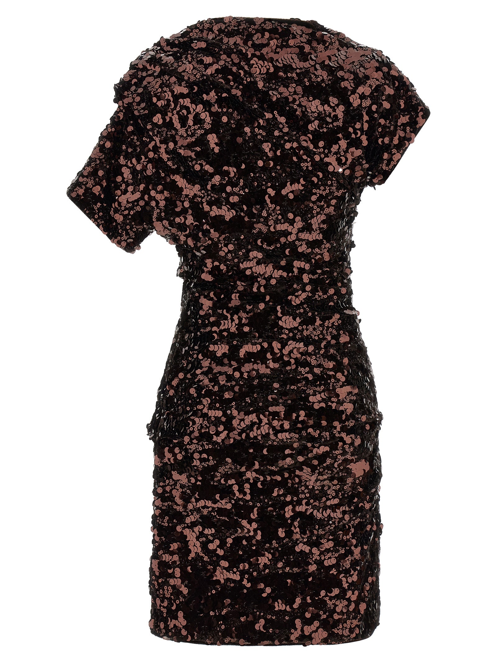 Brown Polyester Short Dress