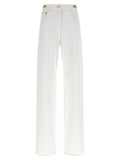 White Cotton Straight-Leg Jeans