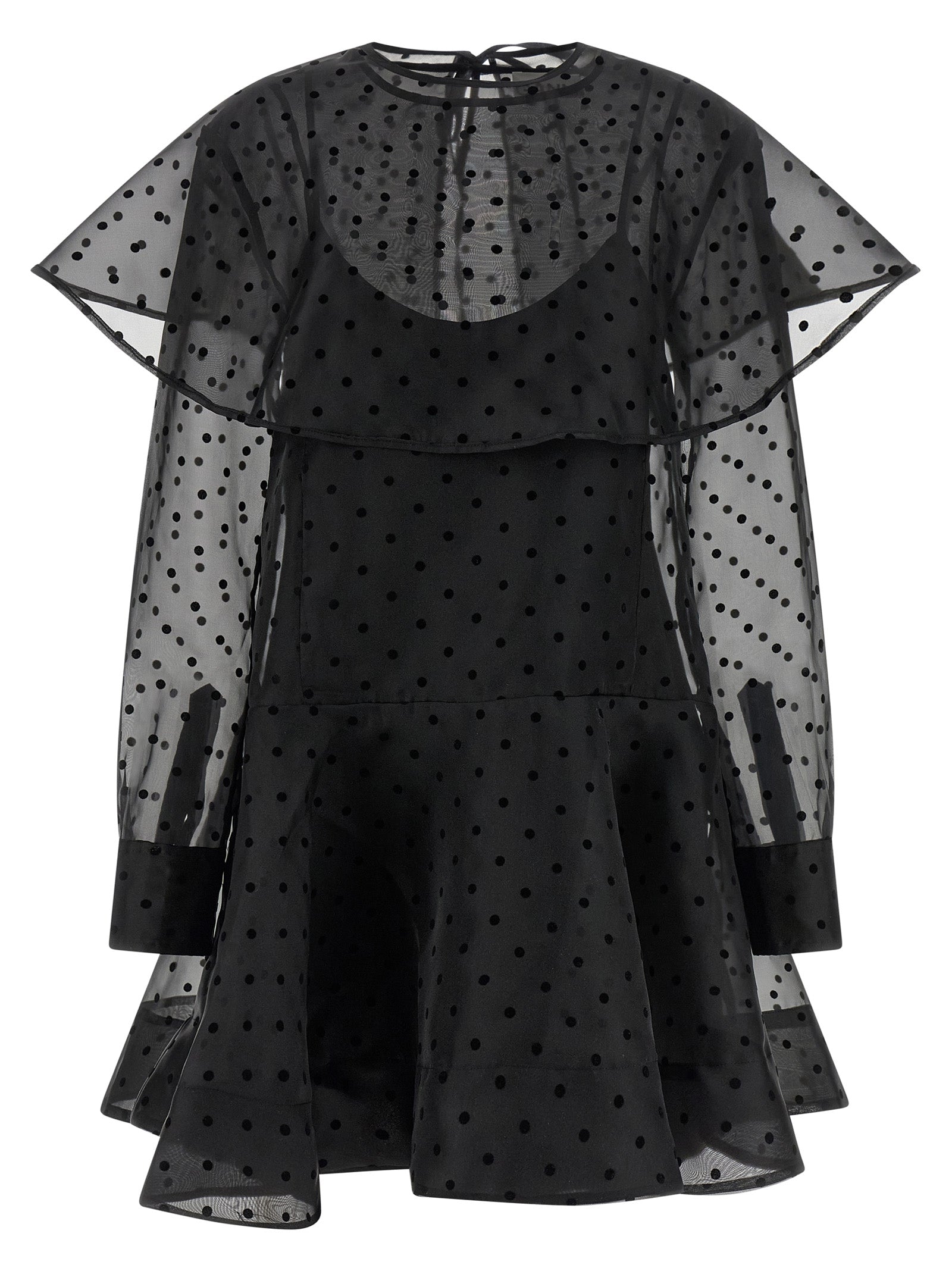 Black Recycled Polyester Short Dress