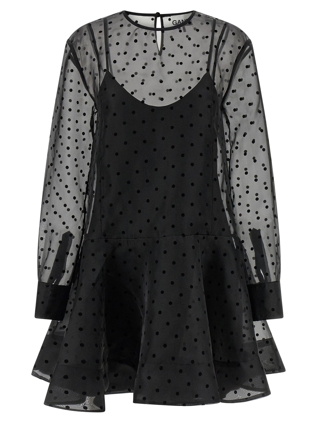 Black Recycled Polyester Short Dress