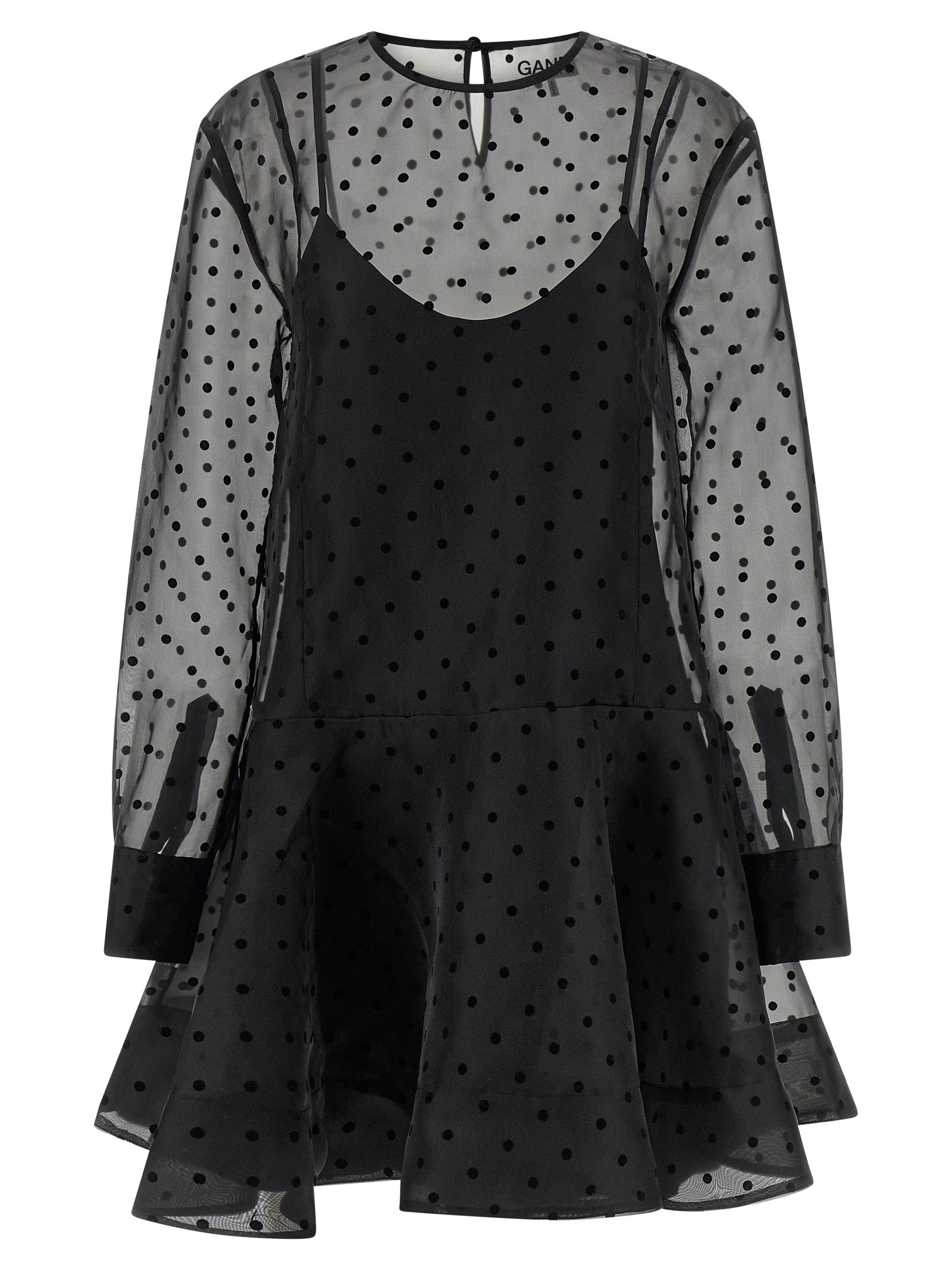 Black Recycled Polyester Short Dress