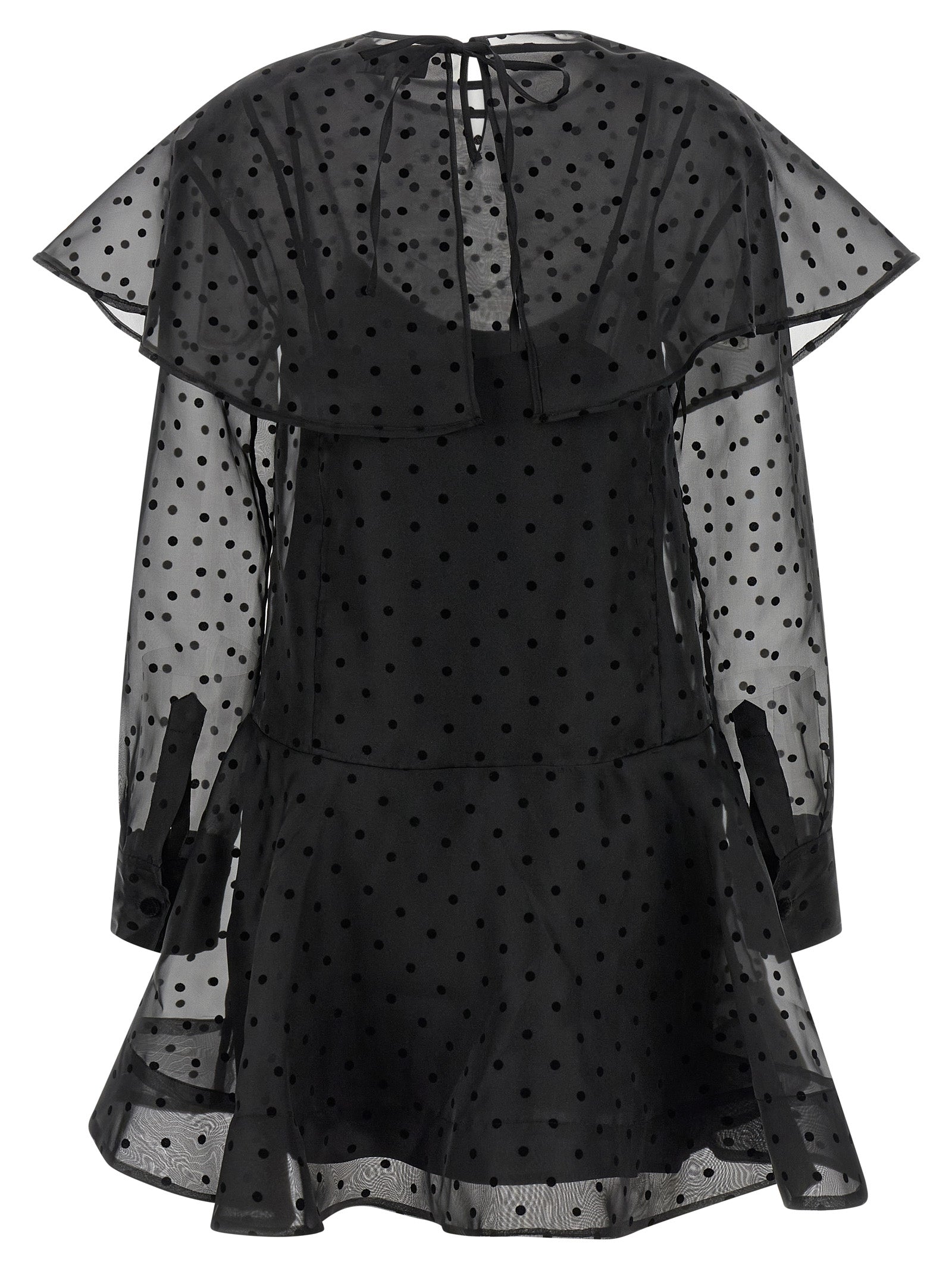 Black Recycled Polyester Short Dress