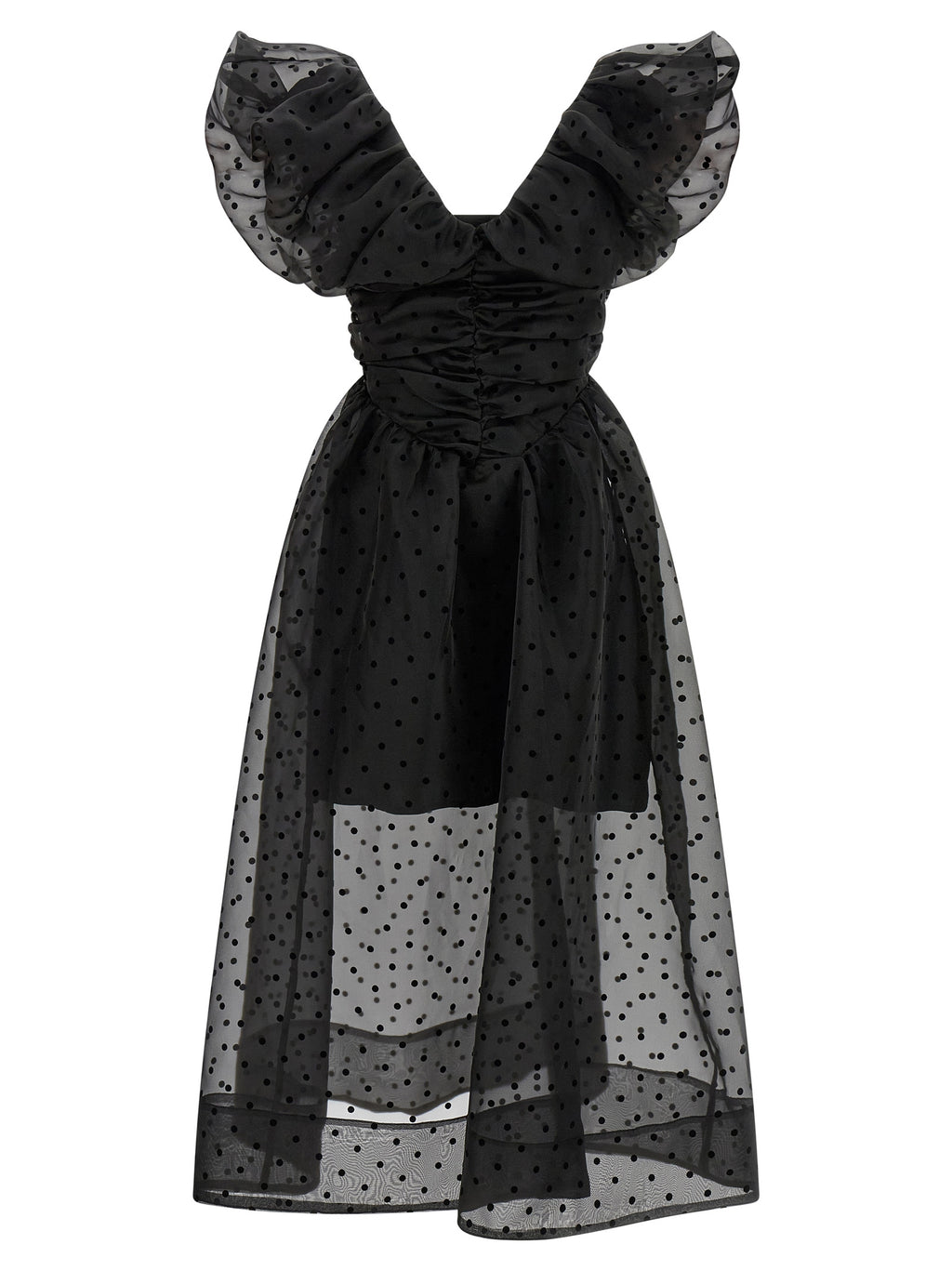 Black Recycled Polyester Midi Dress