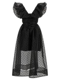 Black Recycled Polyester Midi Dress