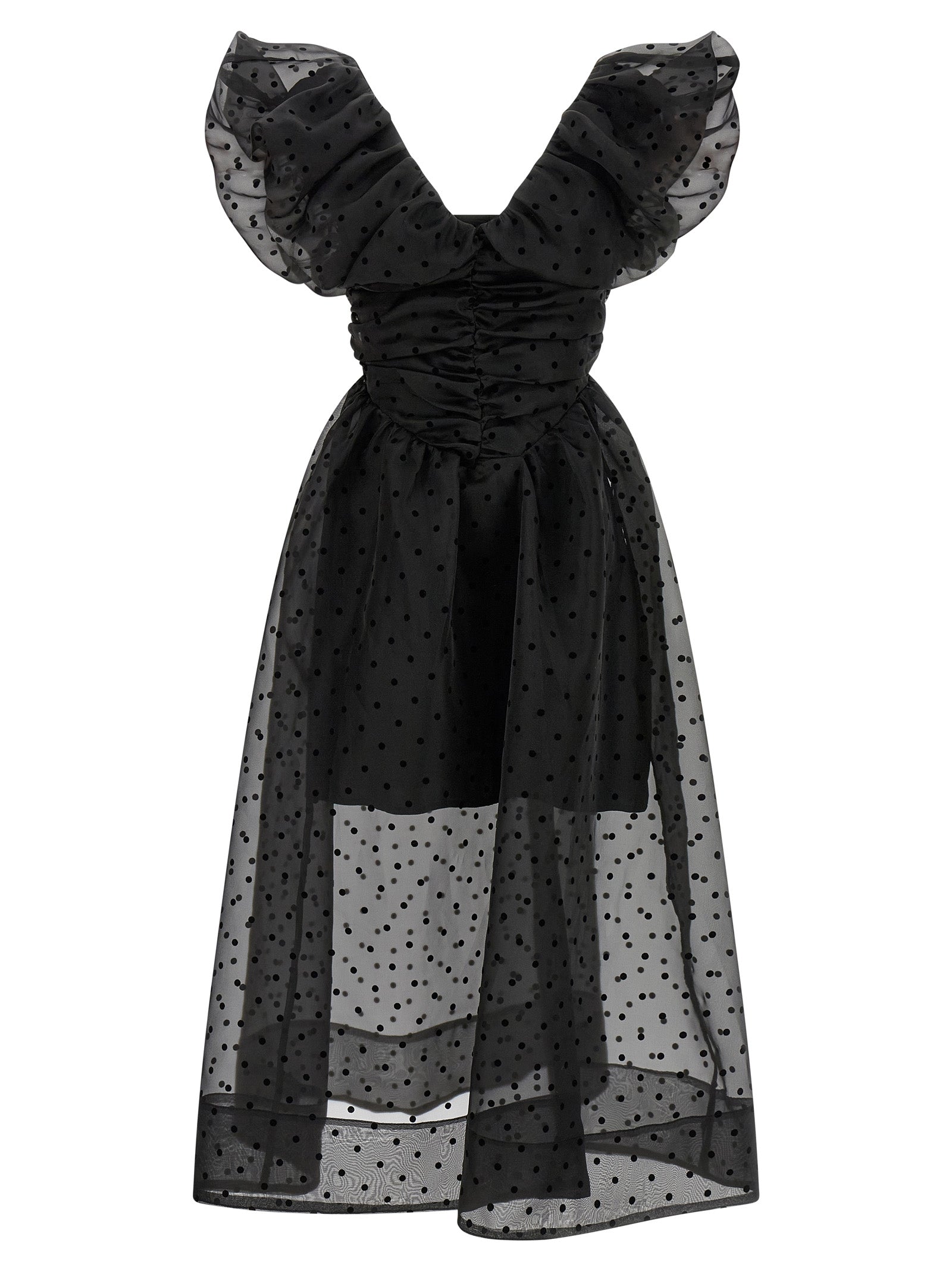 Black Recycled Polyester Midi Dress