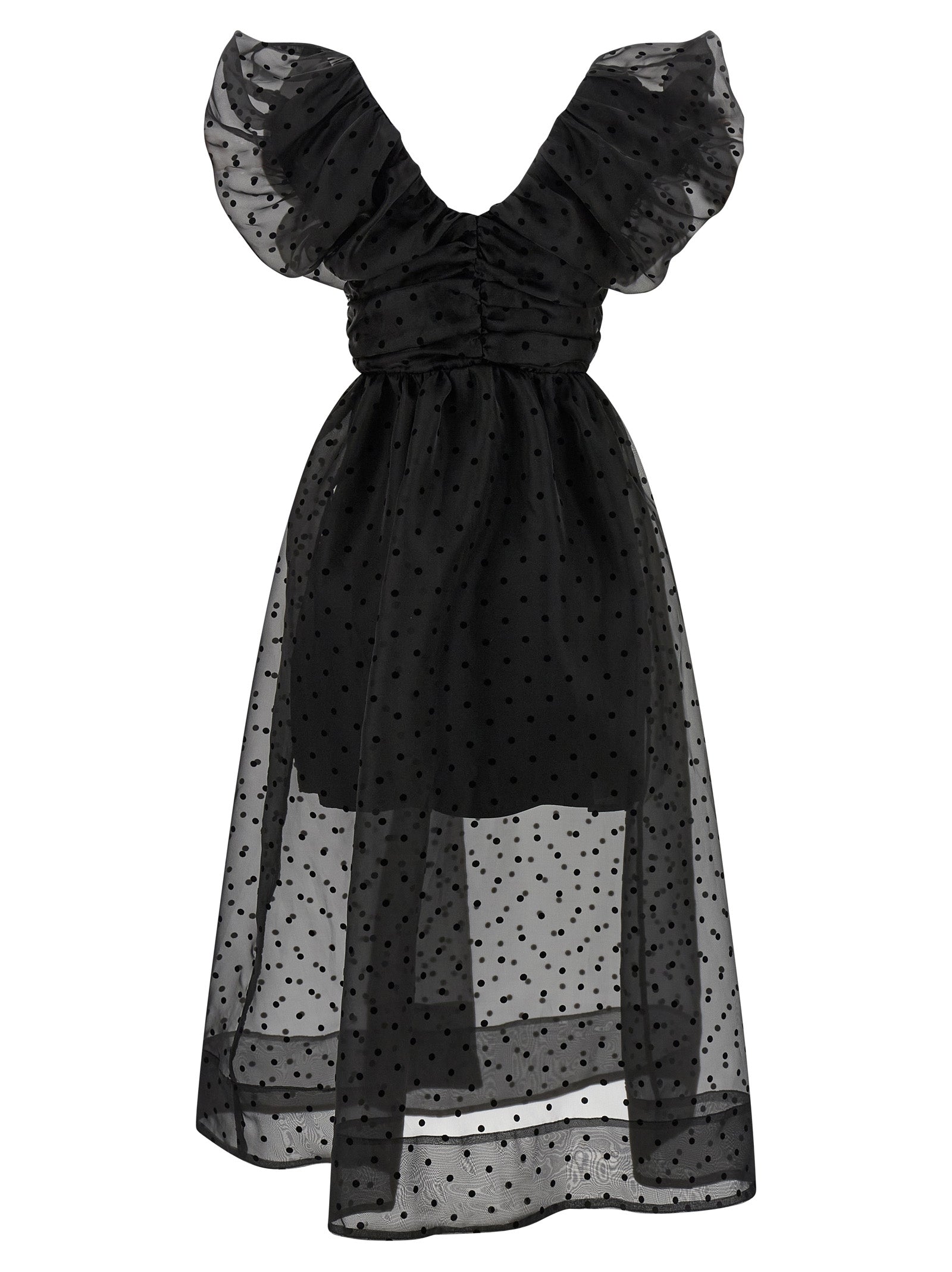 Black Recycled Polyester Midi Dress