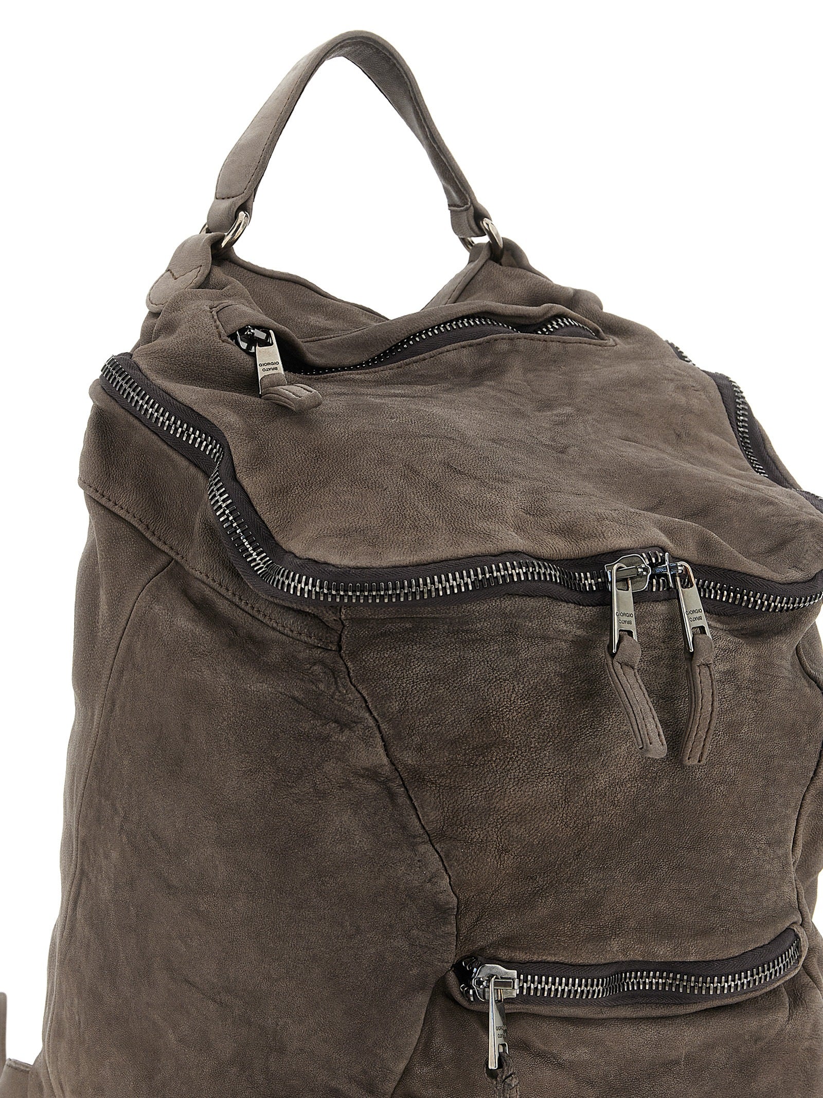 Brown Lamb Leather Backpack