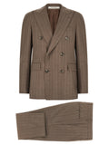 Brown Virgin Wool Two-Piece Suit