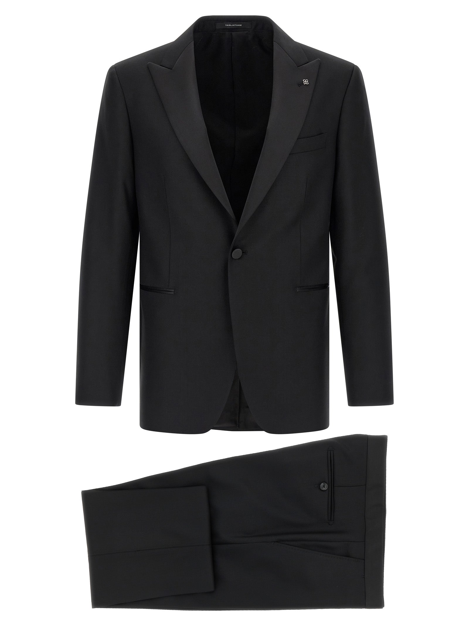 Black Virgin Wool Two-Piece Suit
