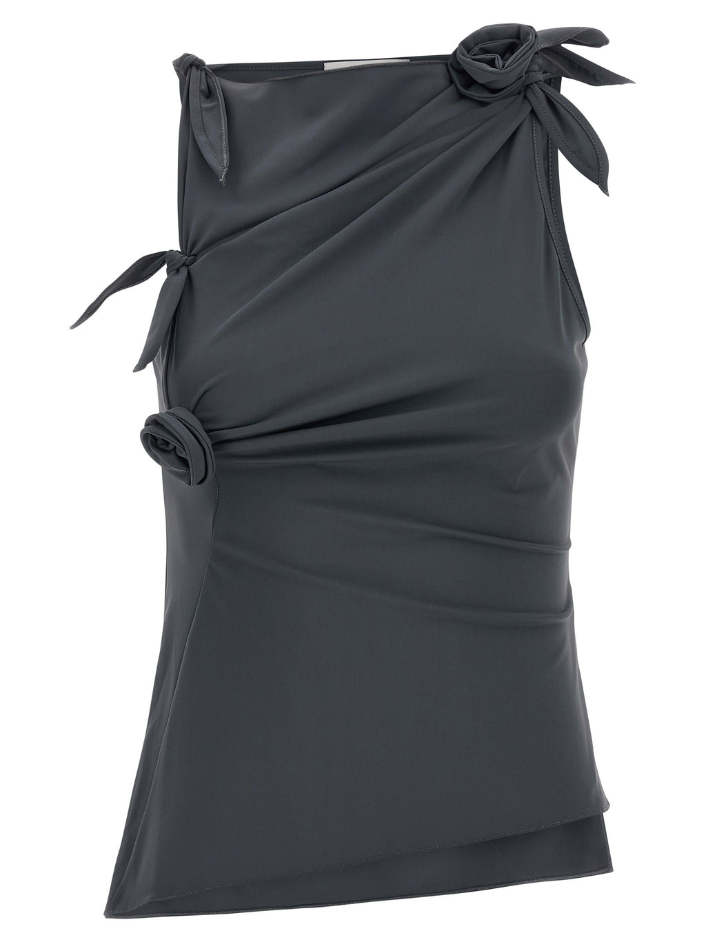 Gray Polyamide Tank Tops