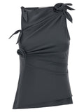 Gray Polyamide Tank Tops