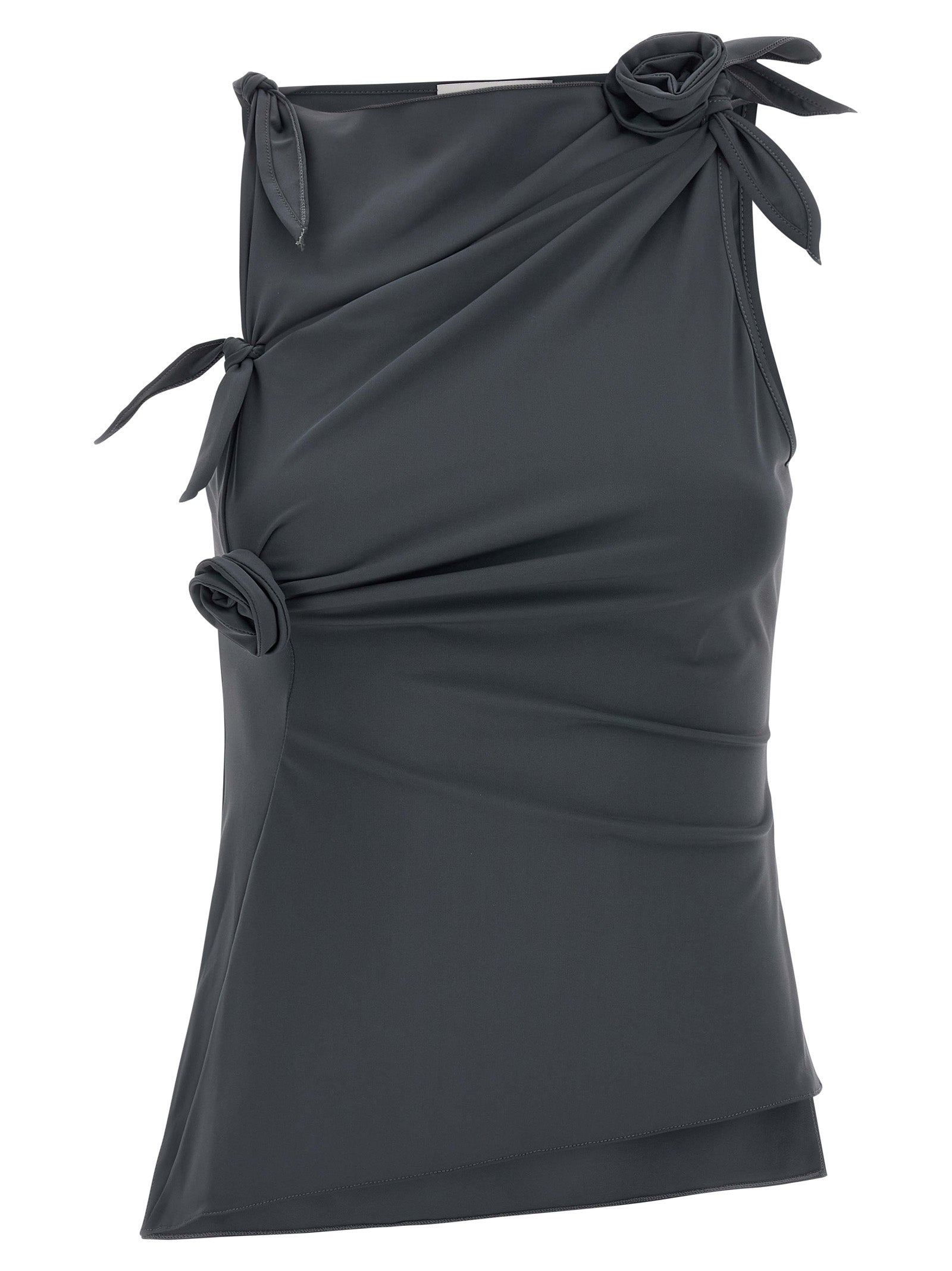 Gray Polyamide Tank Tops