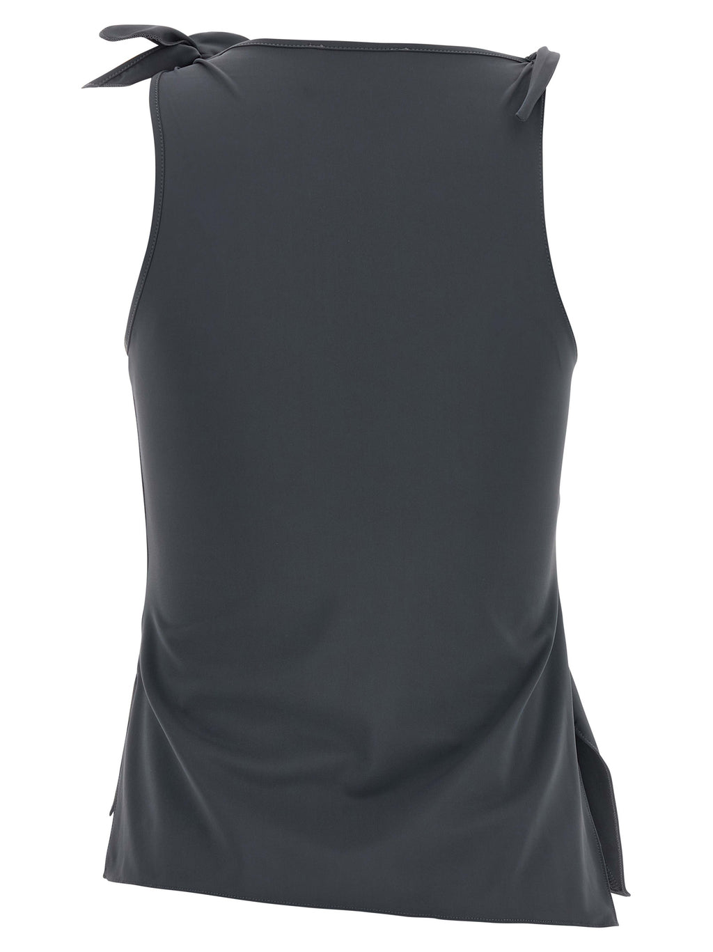 Gray Polyamide Tank Tops