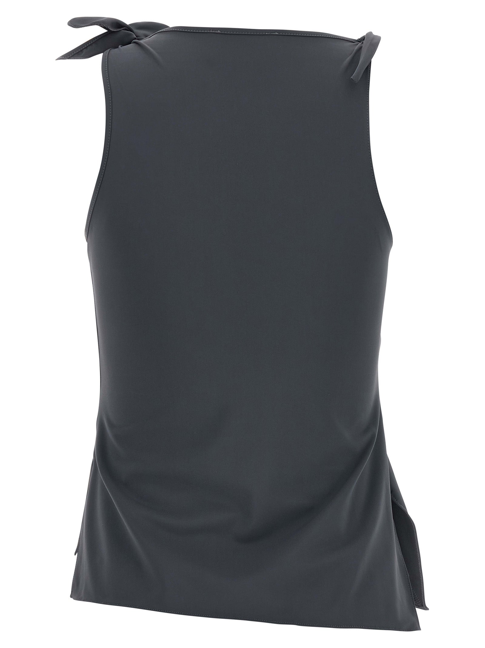 Gray Polyamide Tank Tops