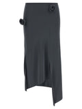 Gray Polyamide Midi Skirt