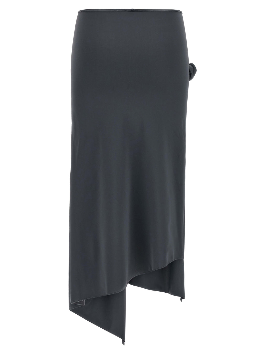 Gray Polyamide Midi Skirt