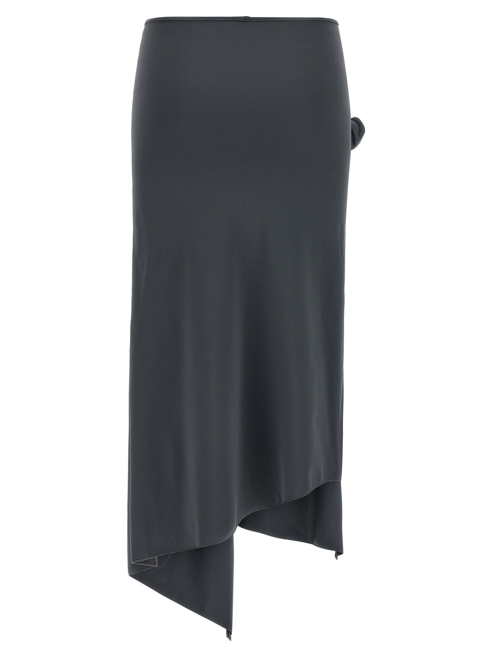 Gray Polyamide Midi Skirt