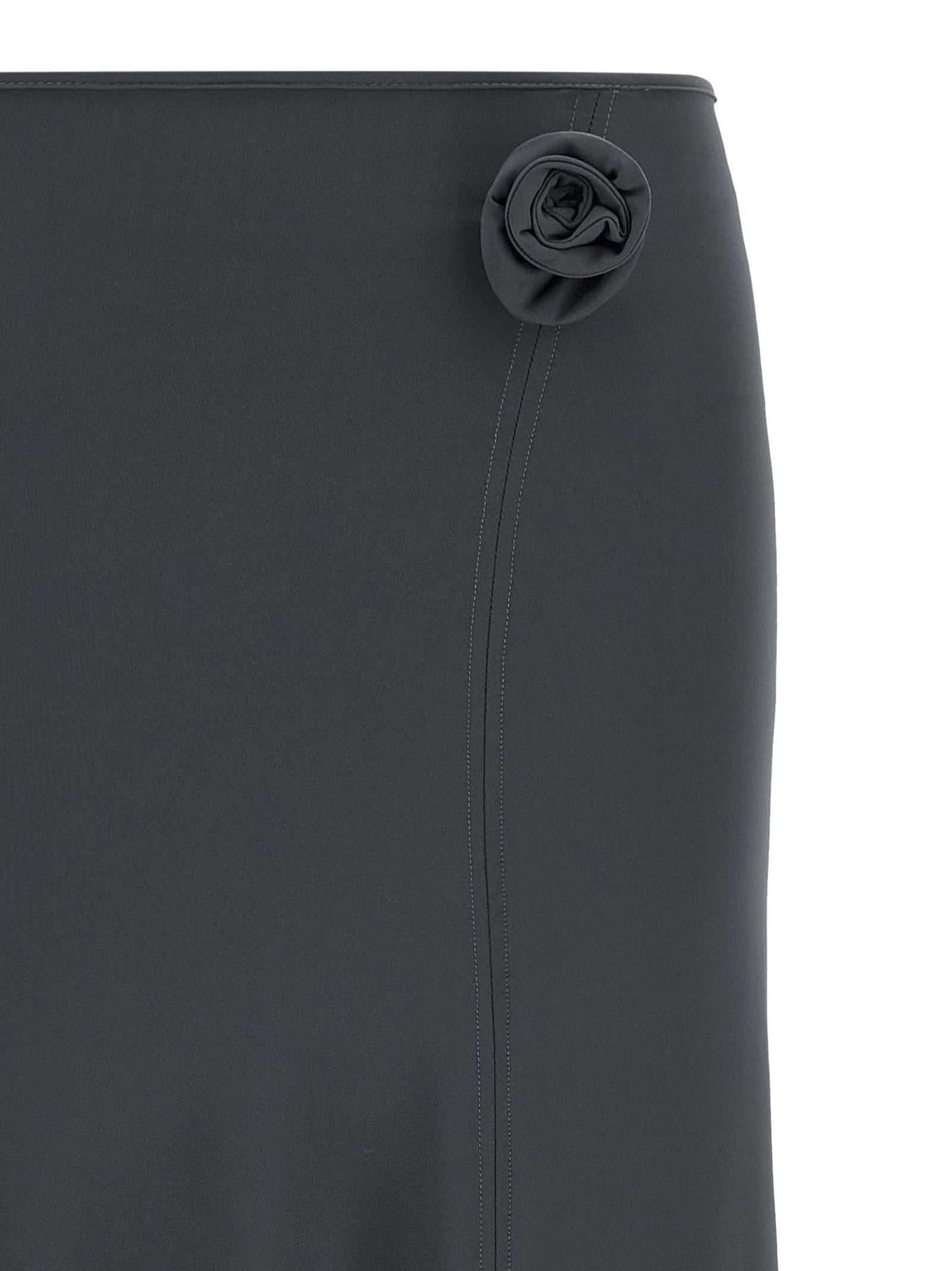 Gray Polyamide Midi Skirt