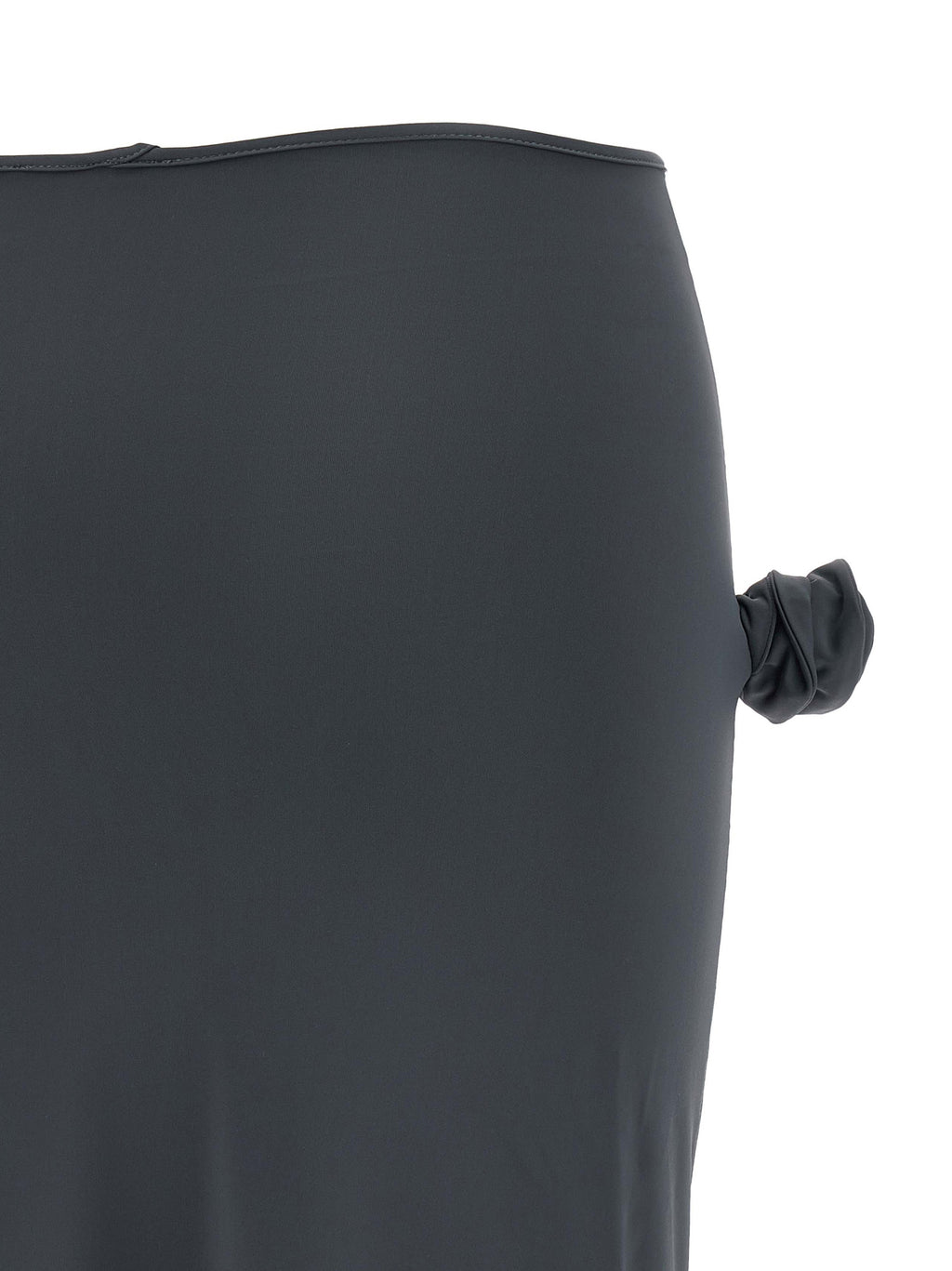 Gray Polyamide Midi Skirt