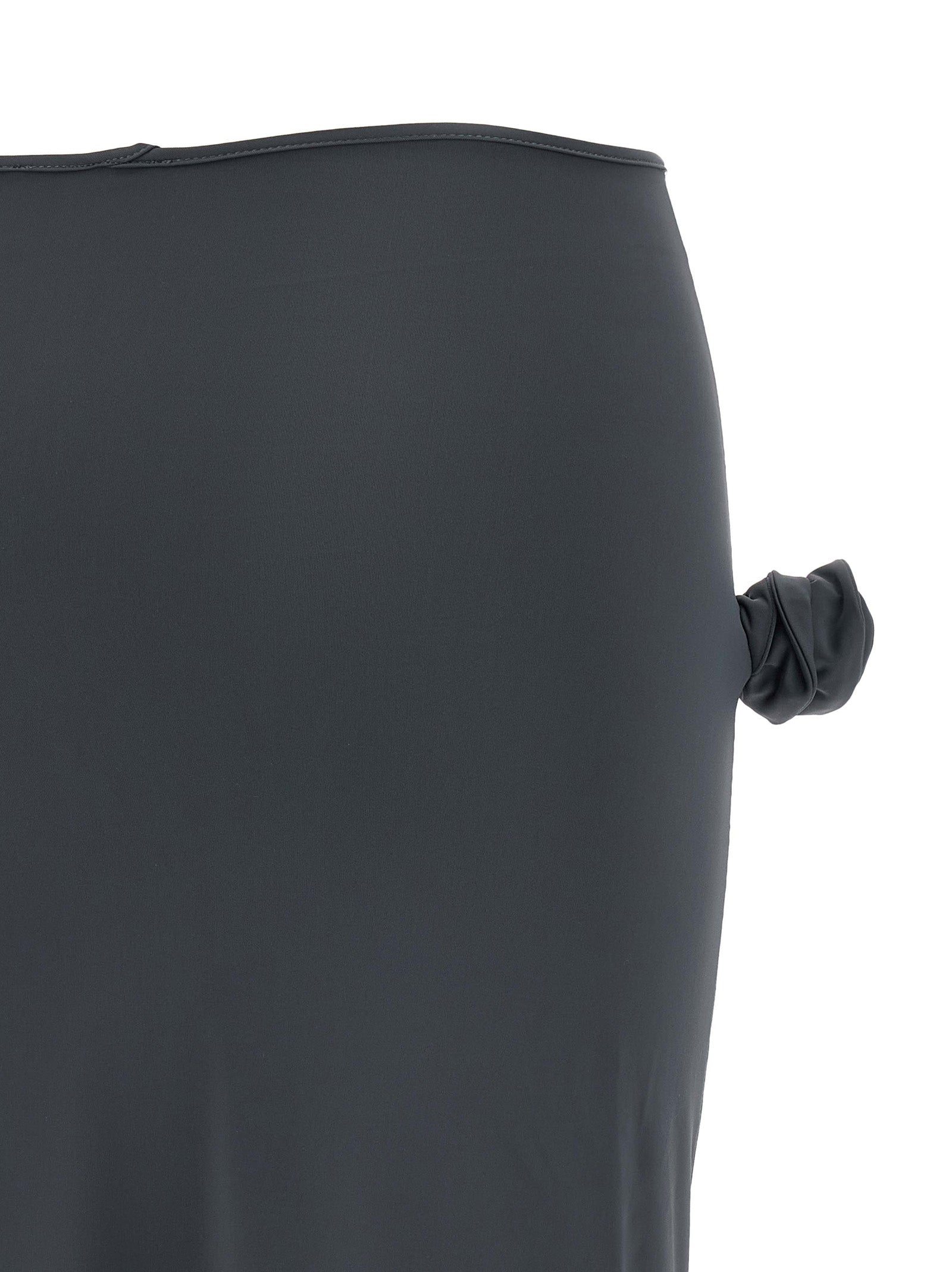 Gray Polyamide Midi Skirt