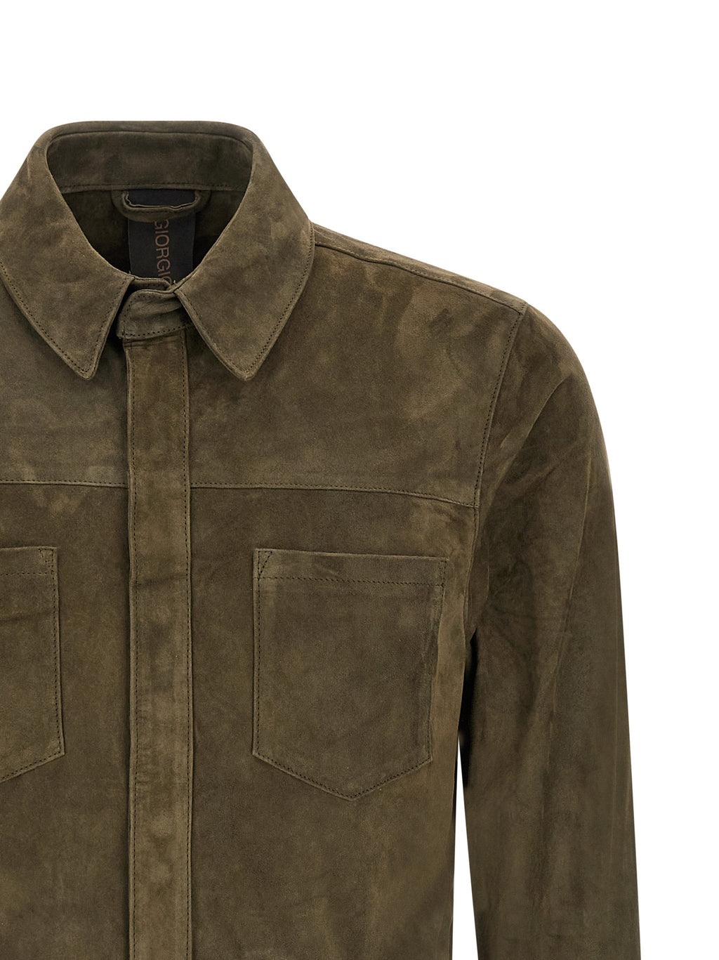 Bicolor Suede Leather Blouse