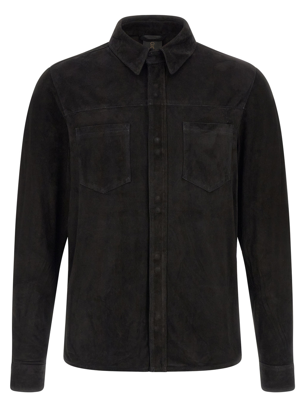 Black Suede Leather Blouse