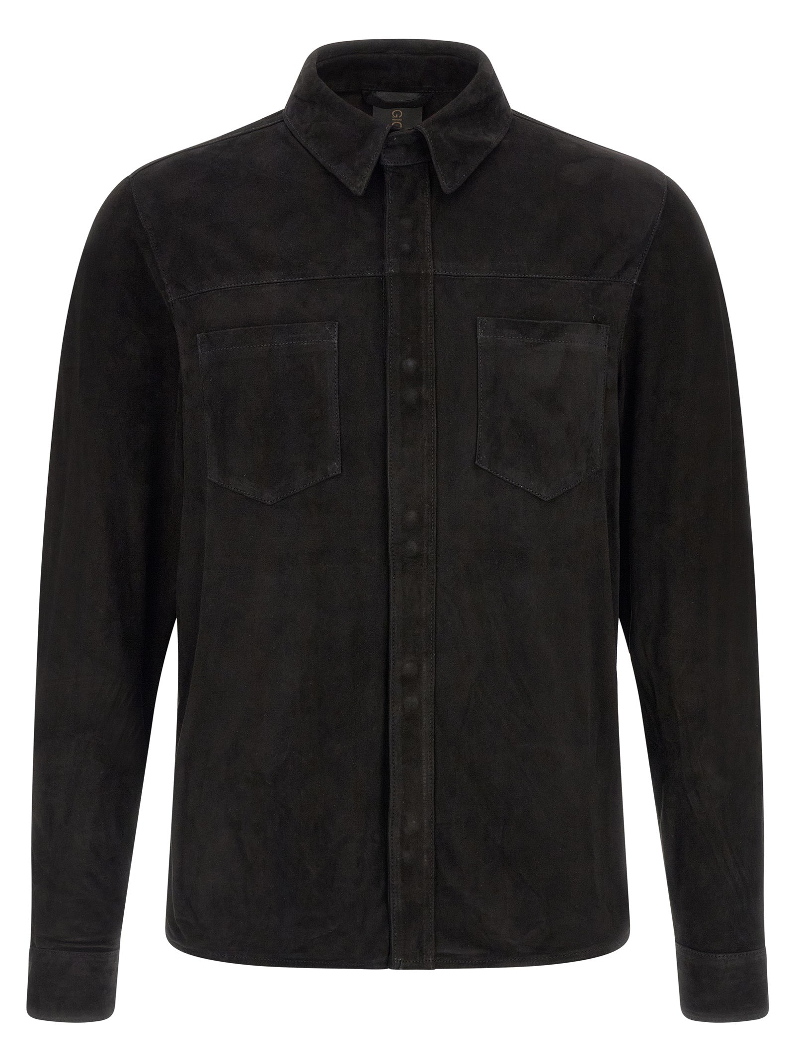 Black Suede Leather Blouse