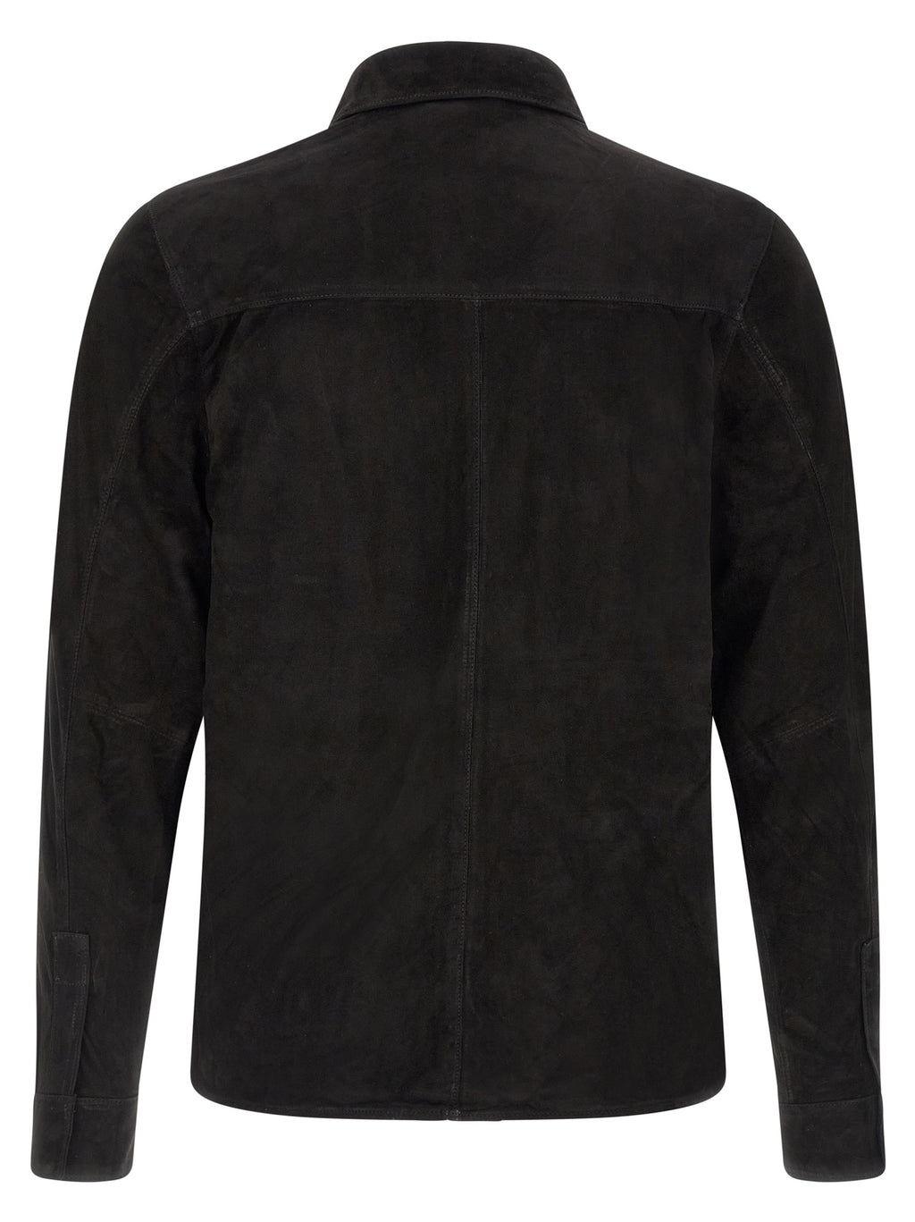 Black Suede Leather Blouse
