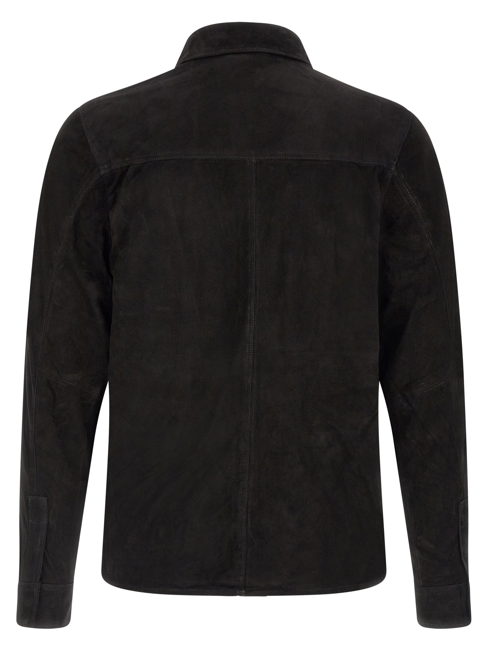 Black Suede Leather Blouse