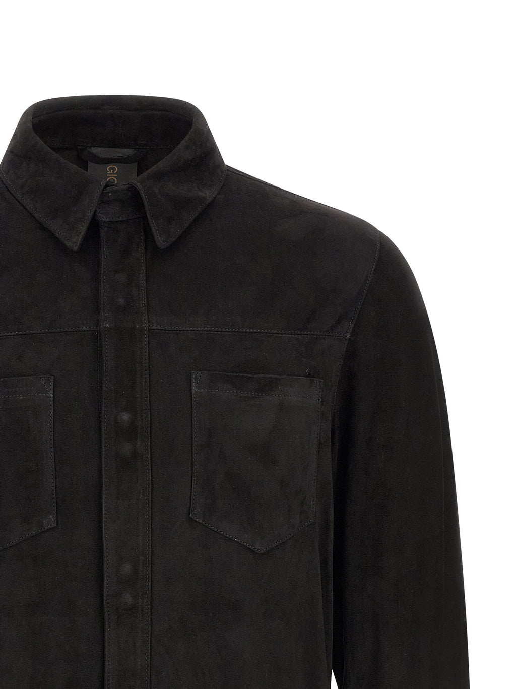 Black Suede Leather Blouse