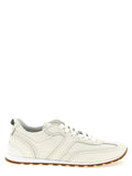 White Goatskin Athletic Sneakers