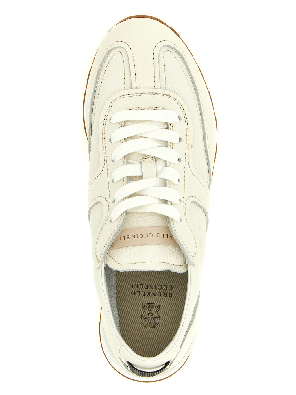 White Goatskin Athletic Sneakers