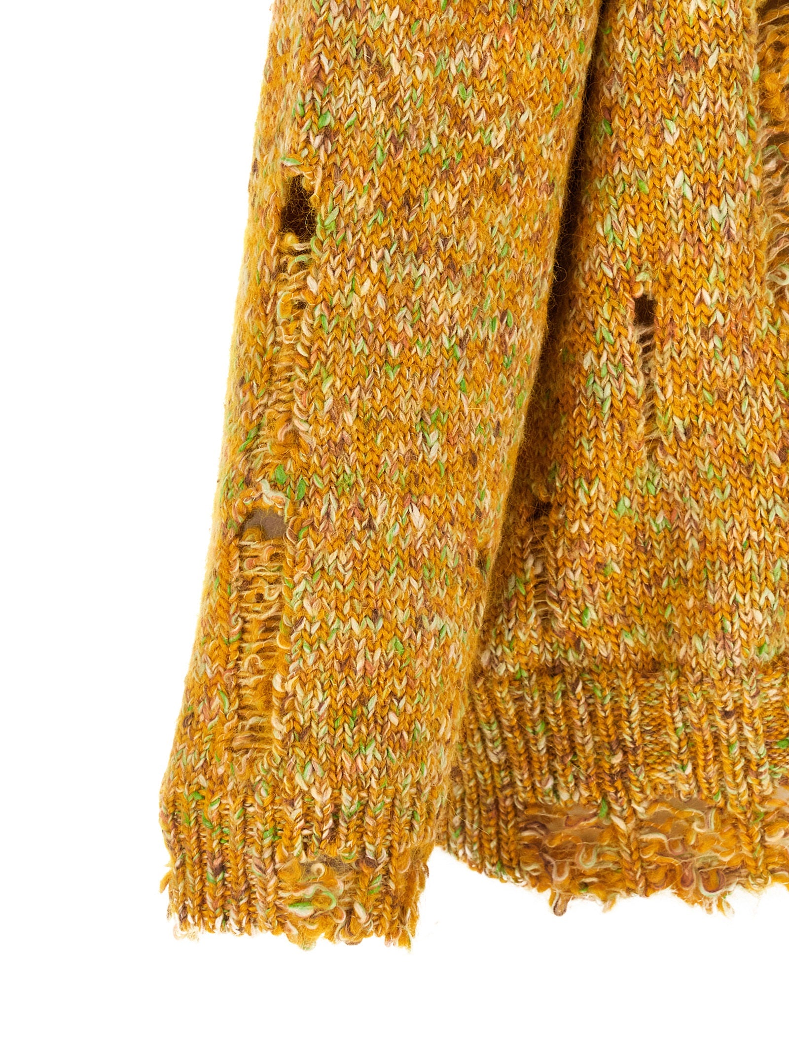 Bicolor Alpaca Leather Cardigan