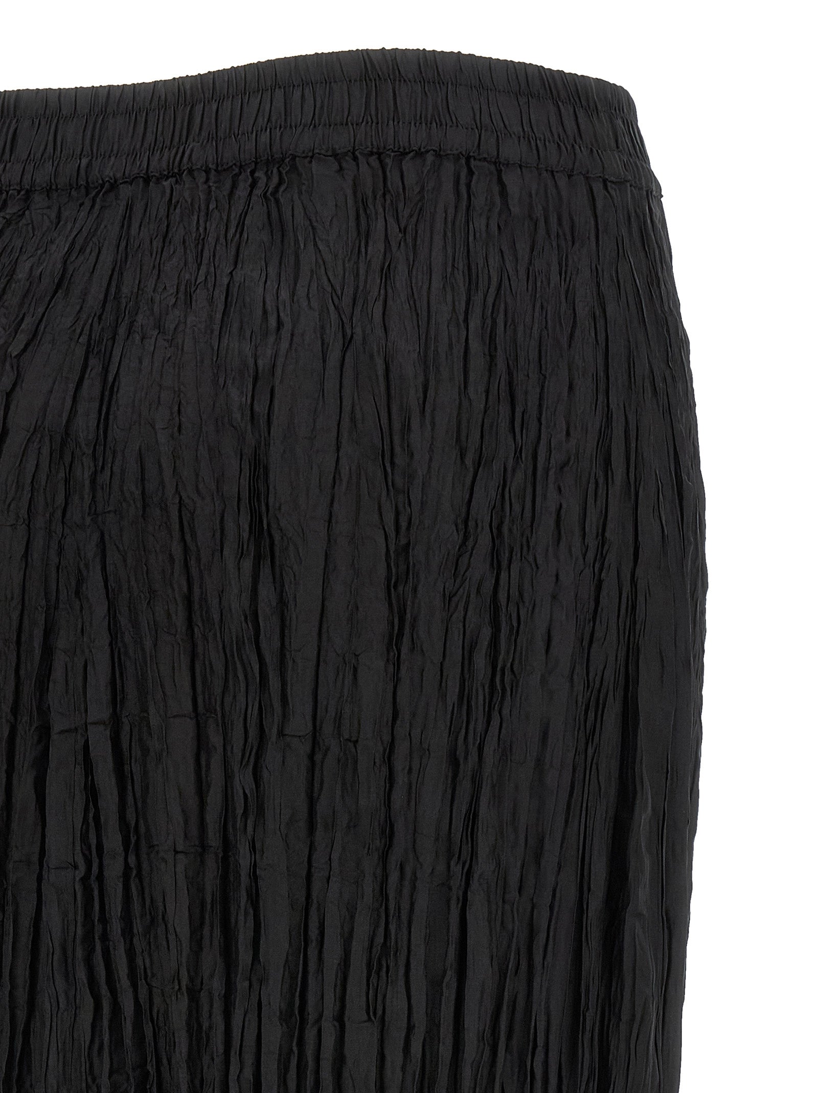 Black Silk Mini Skirt