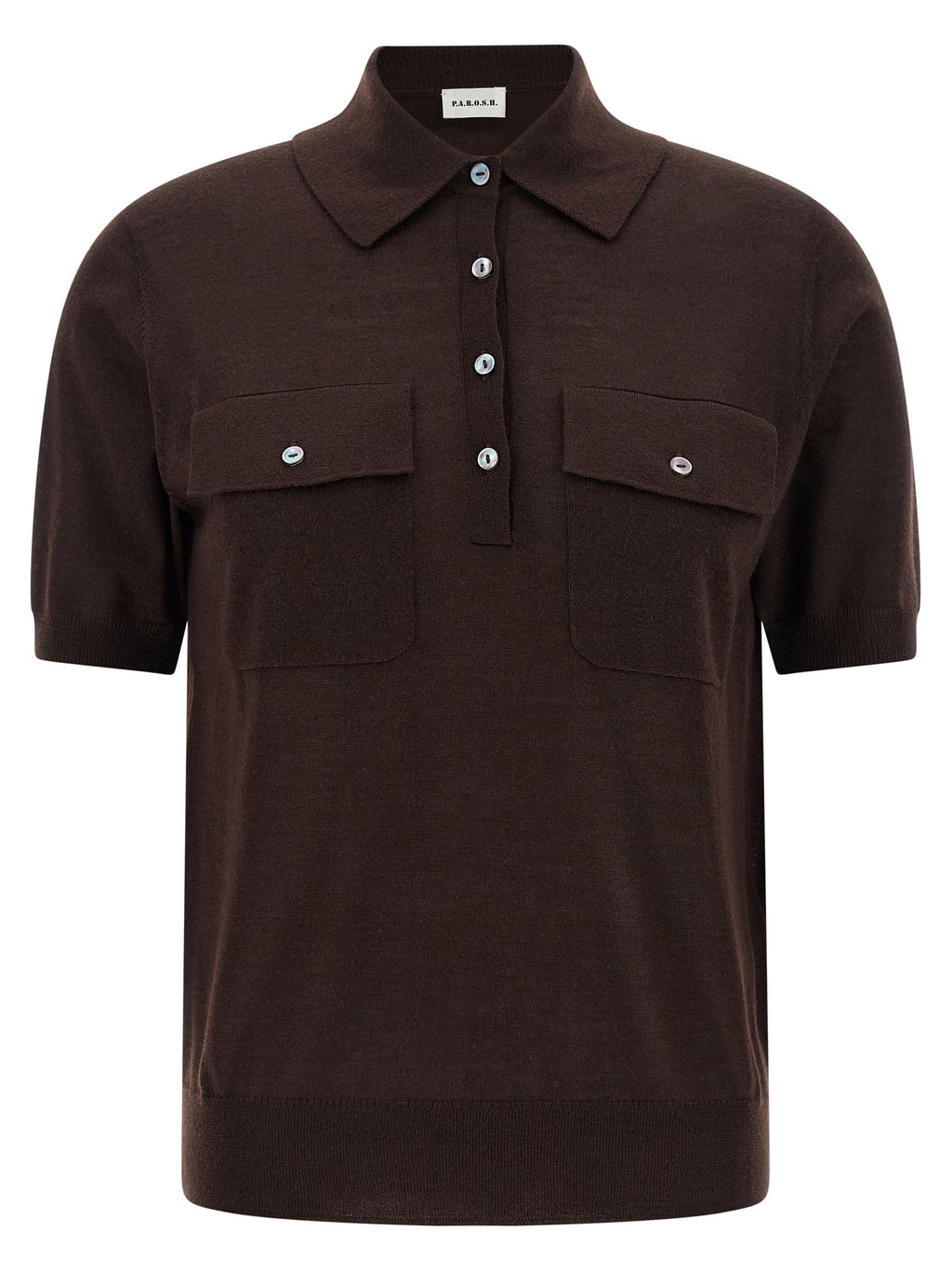 Brown Wool Polo Shirt