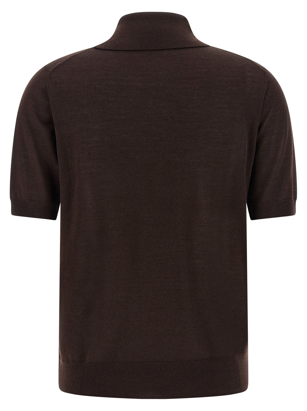 Brown Wool Polo Shirt