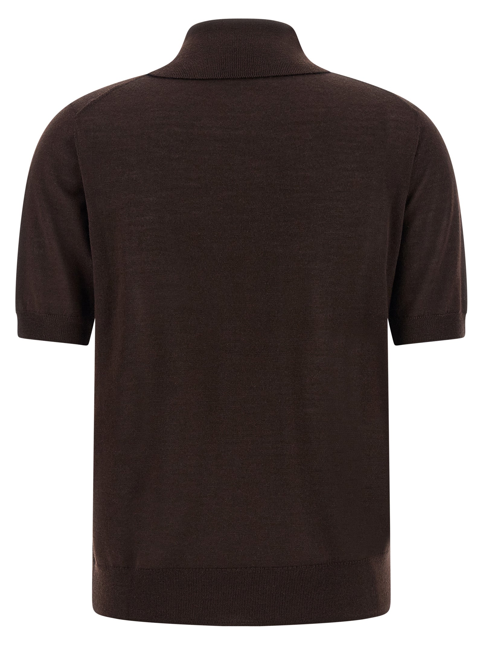 Brown Wool Polo Shirt