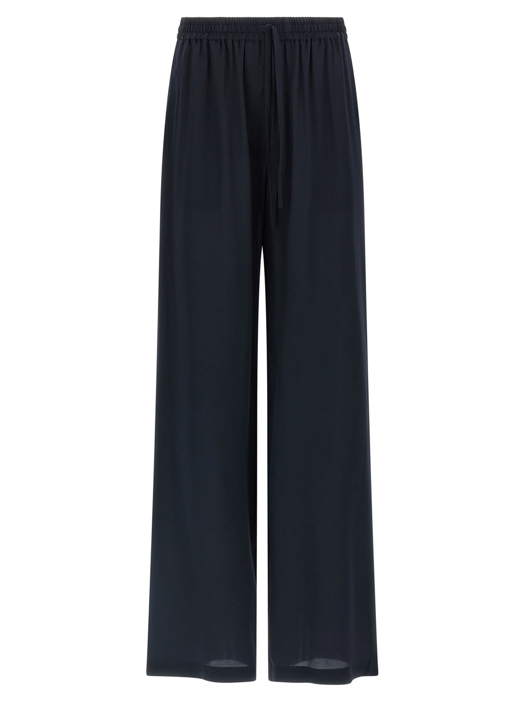 Blue Silk Casual Pants